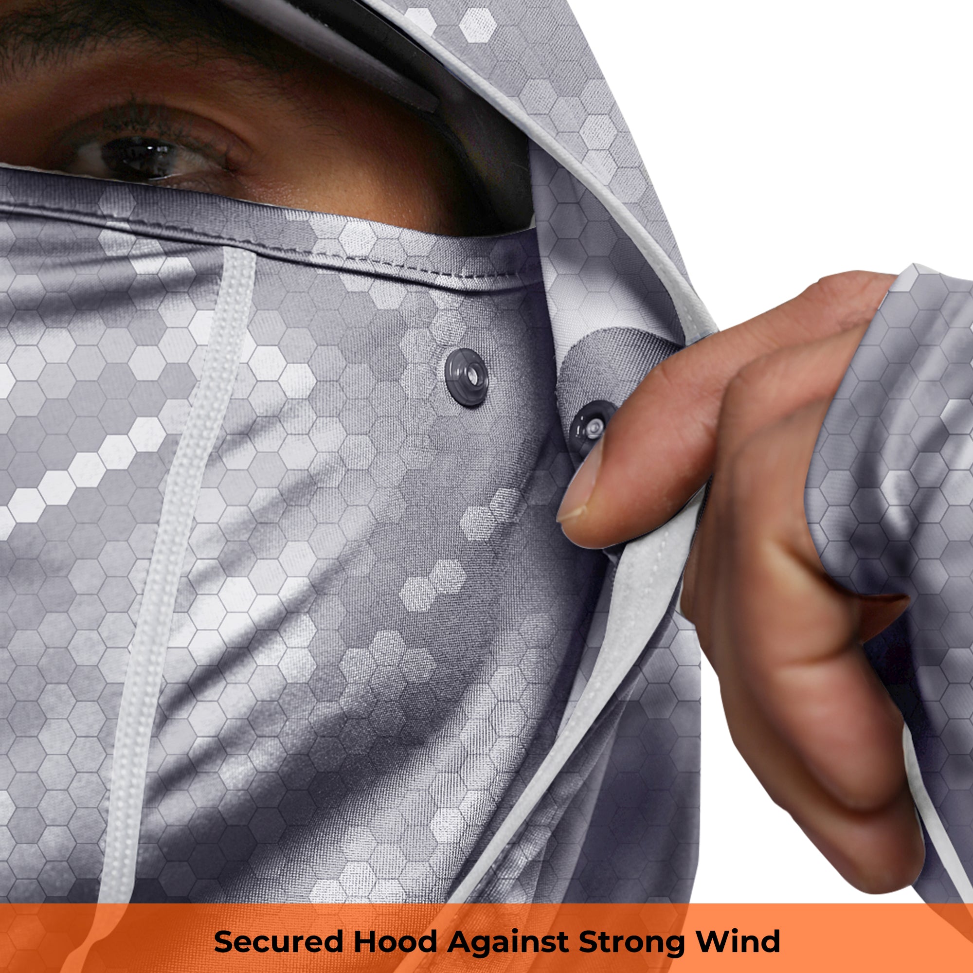 Performance Cooling Hoodie with Gaiter - Mix Print - Light Grey