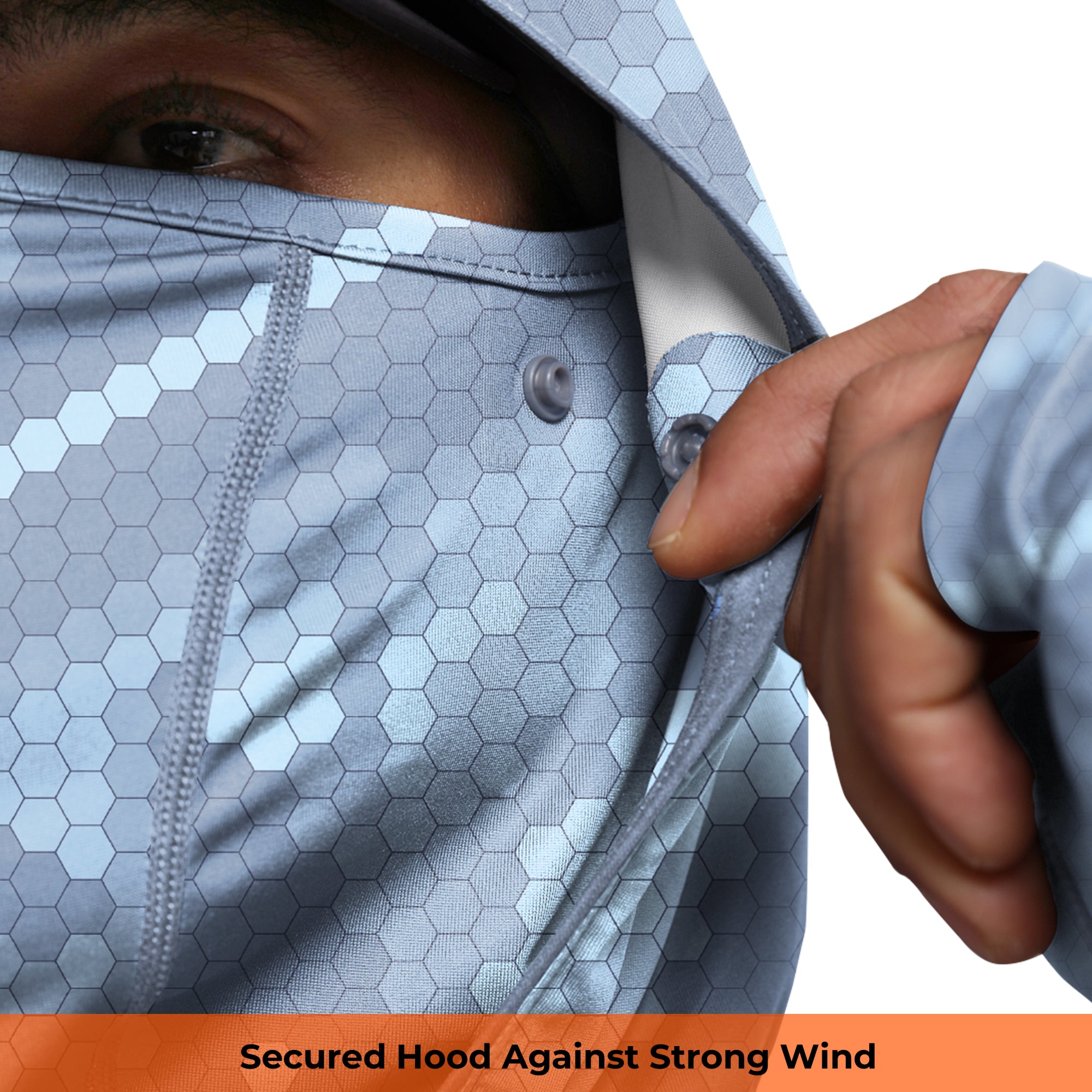 Performance Cooling Hoodie with Gaiter - Mix Print - Sky Blue