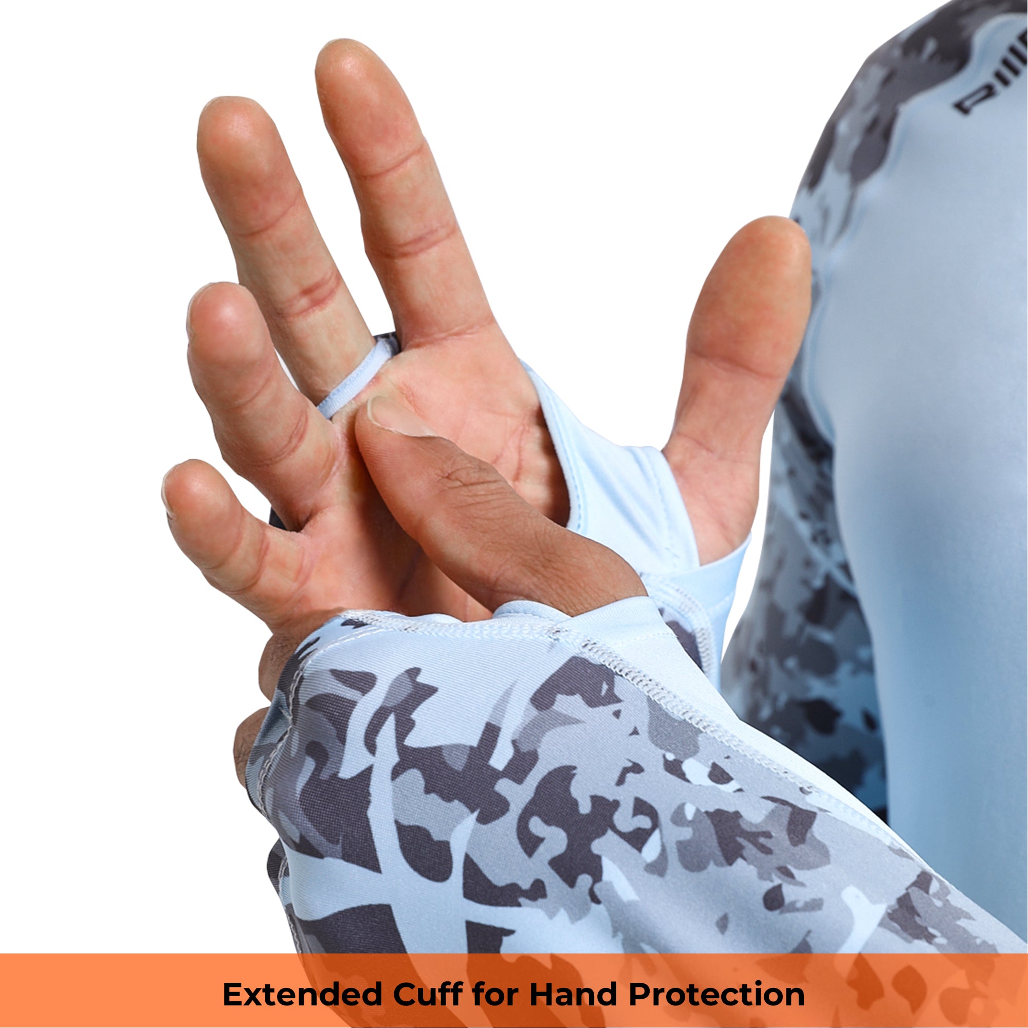 Performance Cooling Hoodie with Gaiter - Mix Print - Light Blue