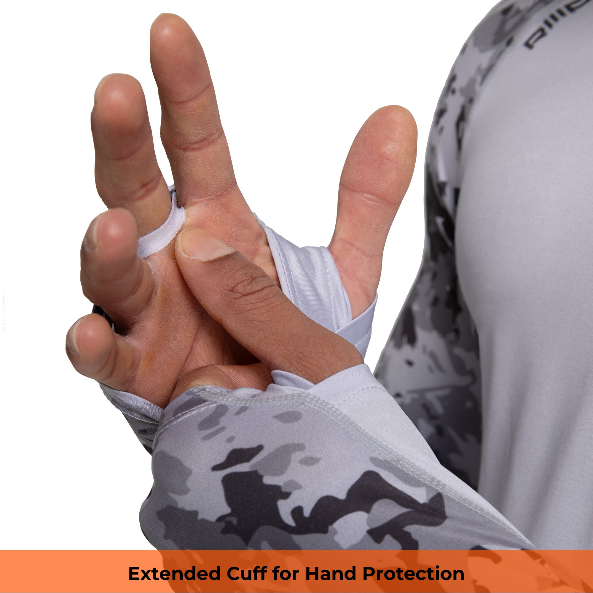 Performance Cooling Hoodie with Gaiter - Mix Print - Light Grey