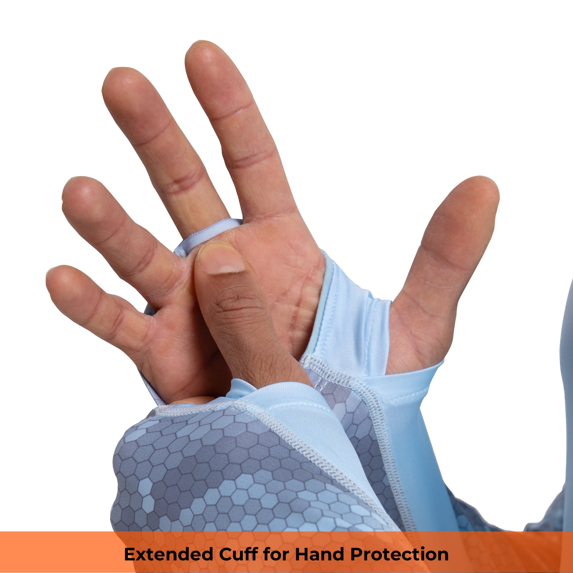 Performance Cooling Hoodie with Gaiter - Mix Print - Sky Blue