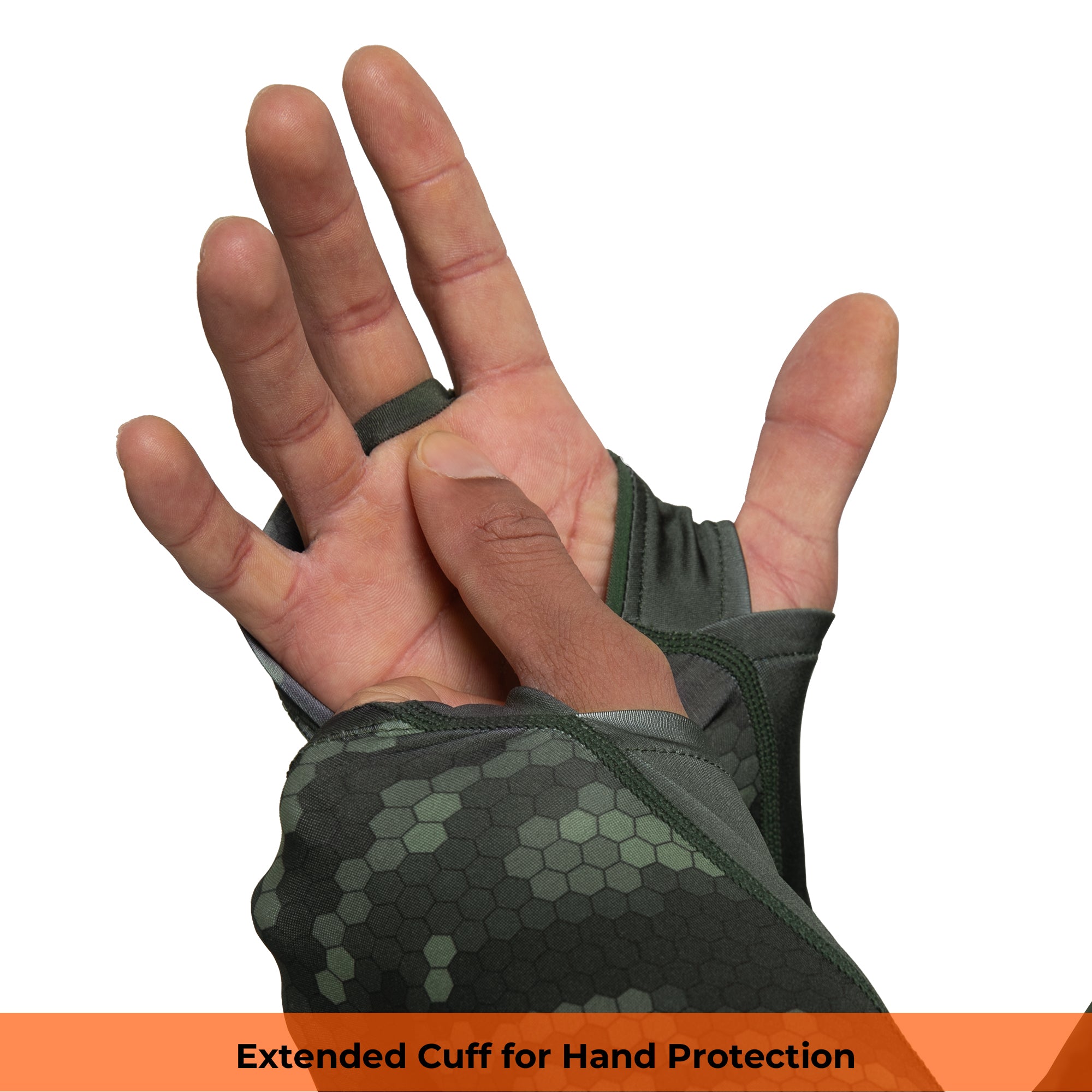 Performance Cooling Hoodie with Gaiter - Mix Print - Dark Green