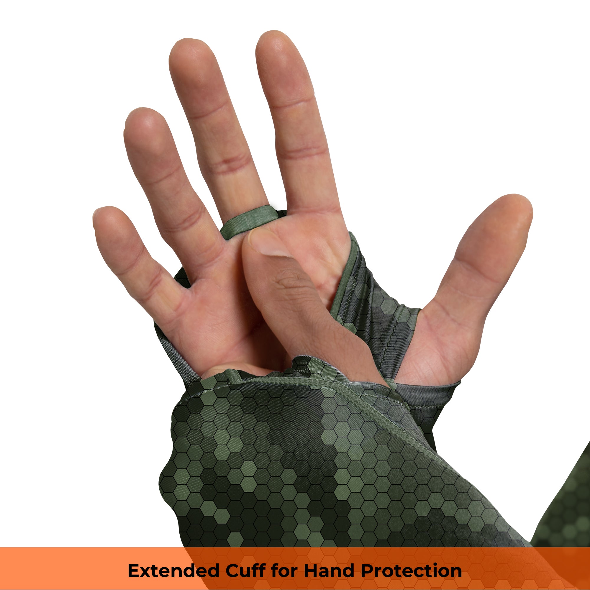 Performance Cooling Hoodie with Gaiter - Full Print - Dark Green