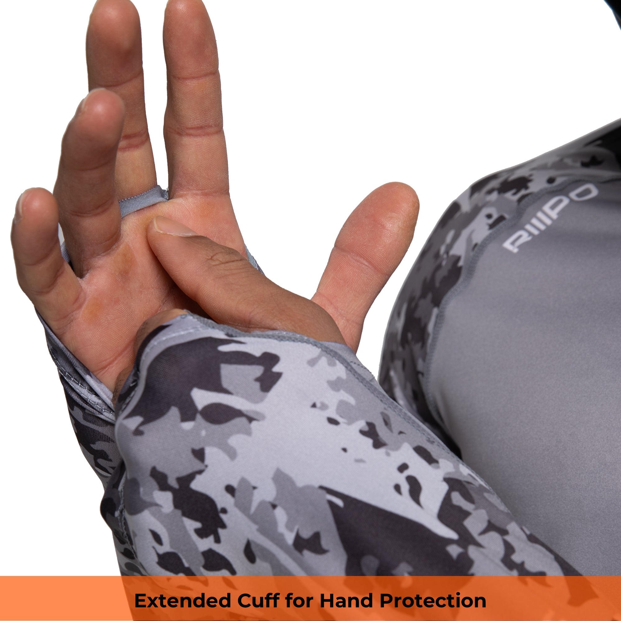 Performance Cooling Hoodie with Gaiter - Mix Print - Dark Grey