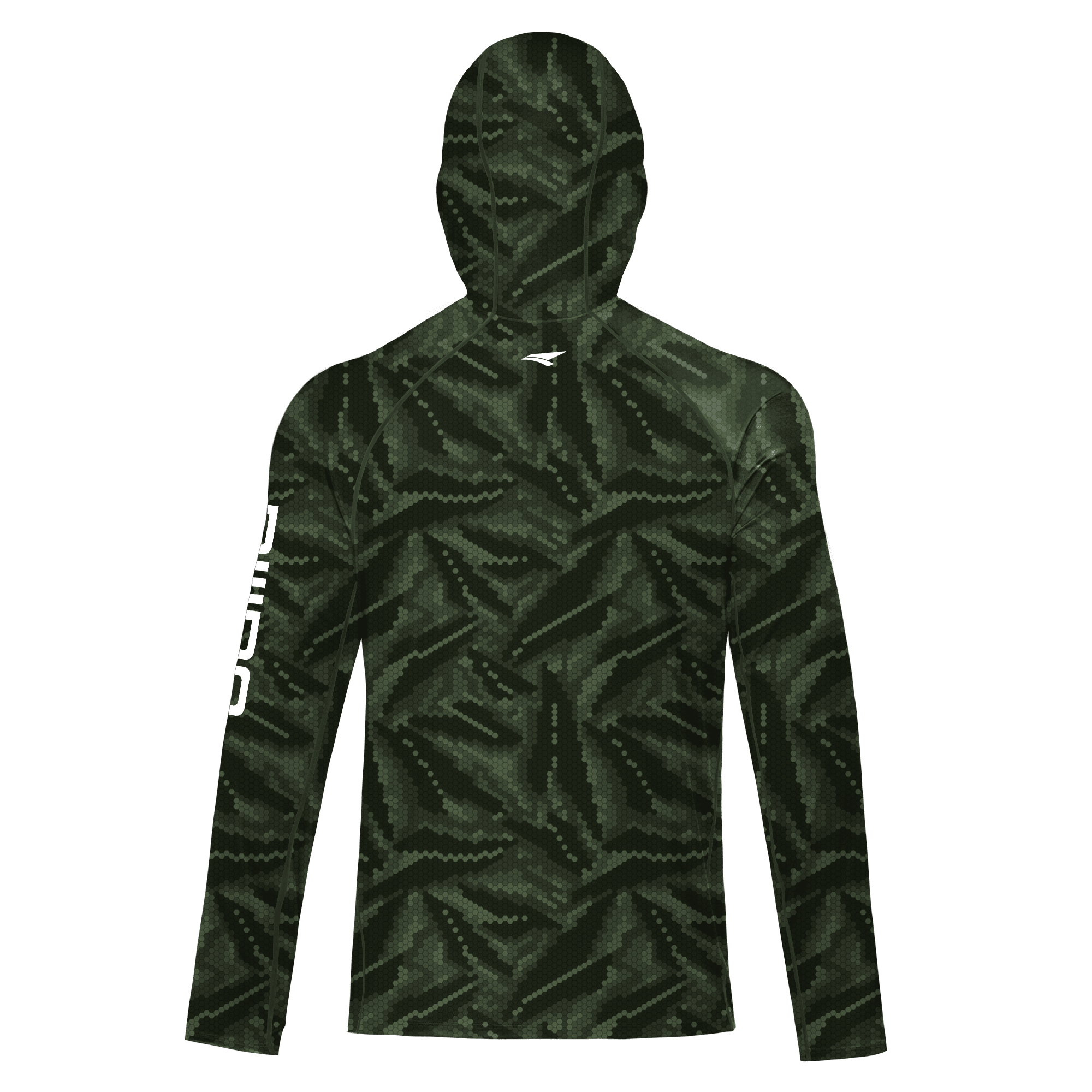 Performance Cooling Hoodie with Gaiter - Full Print - Dark Green