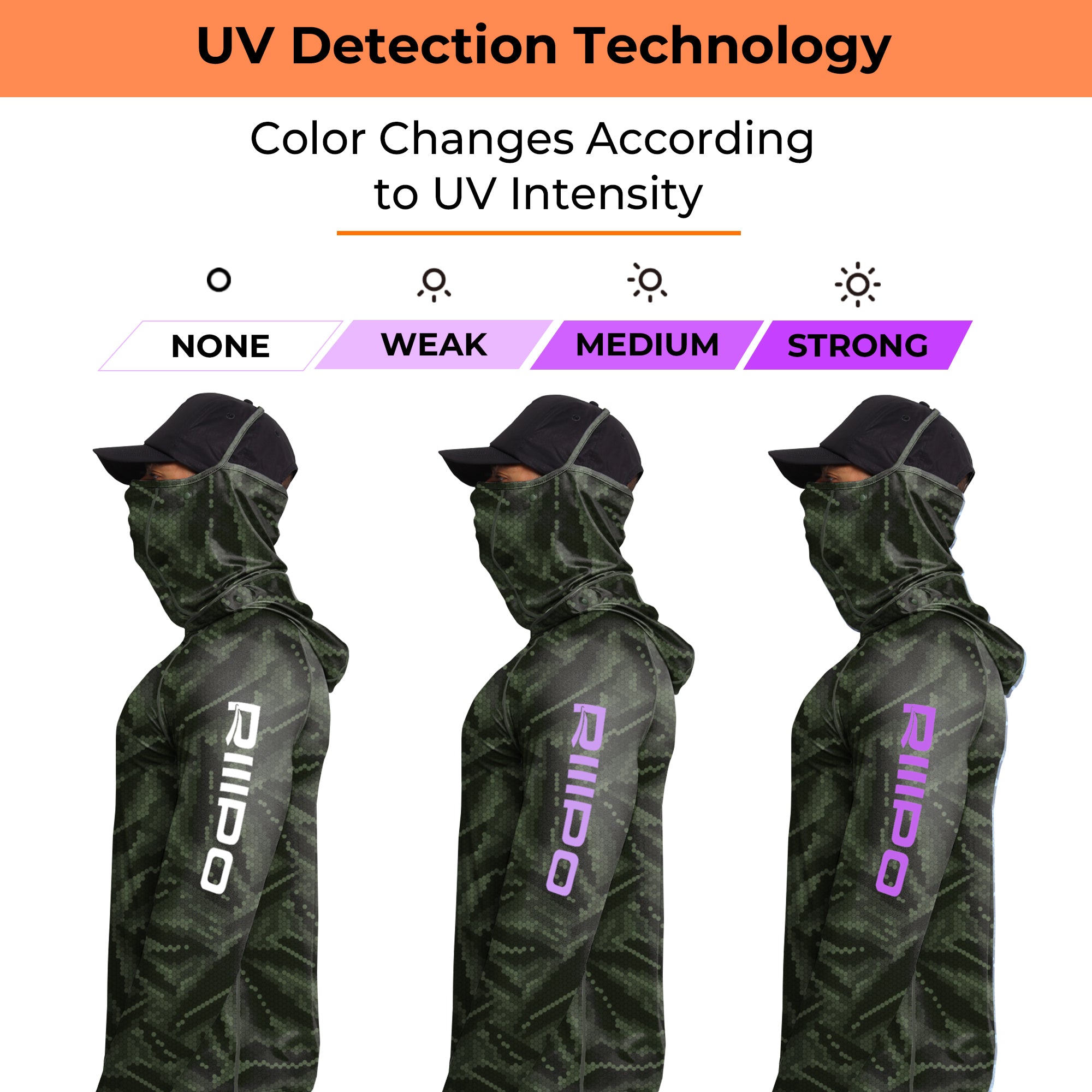 Performance Cooling Hoodie with Gaiter - Full Print - Dark Green