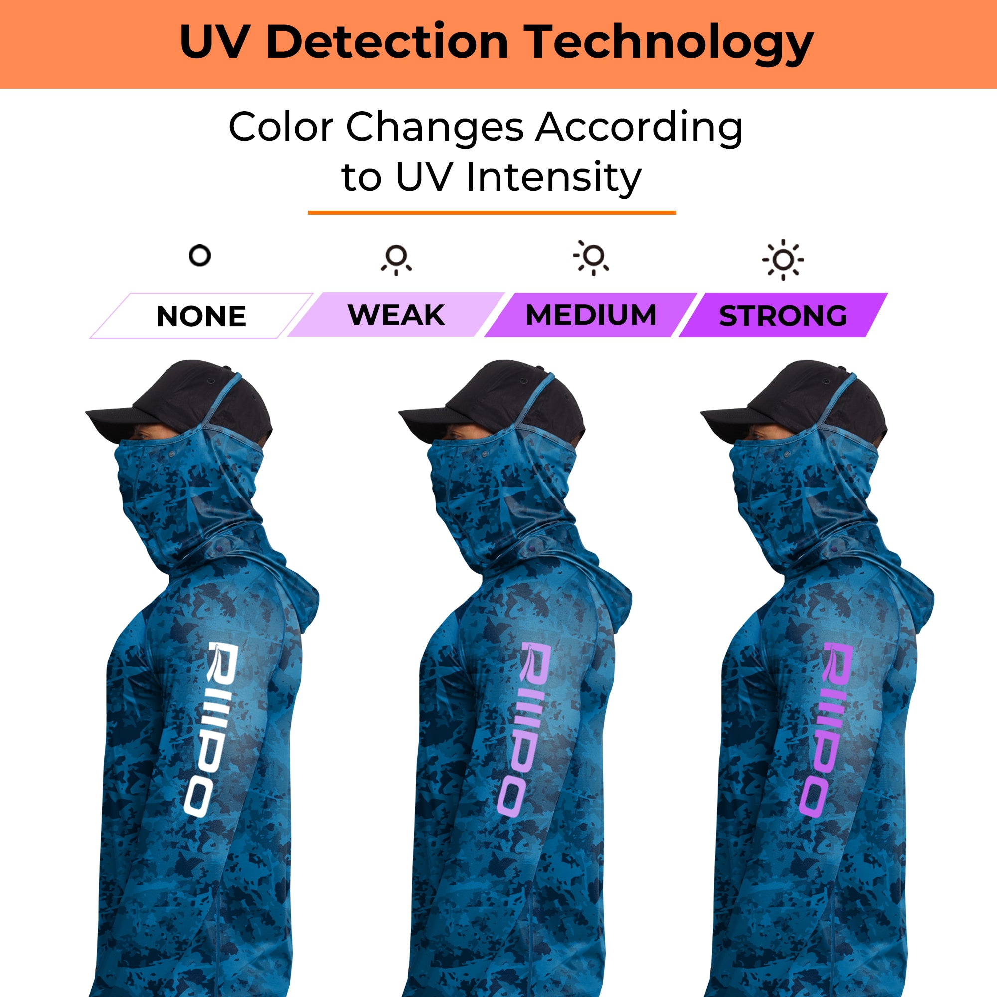 Performance Cooling Hoodie with Gaiter - Full Print - Dark Blue