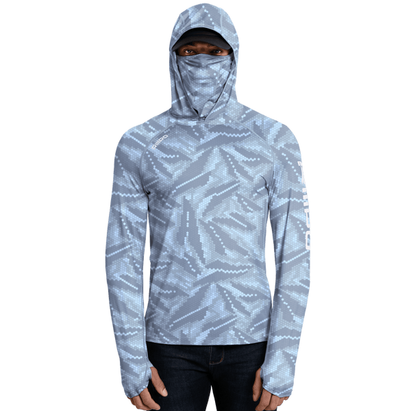 Performance Cooling Hoodie with Gaiter - Full Print - Light Blue