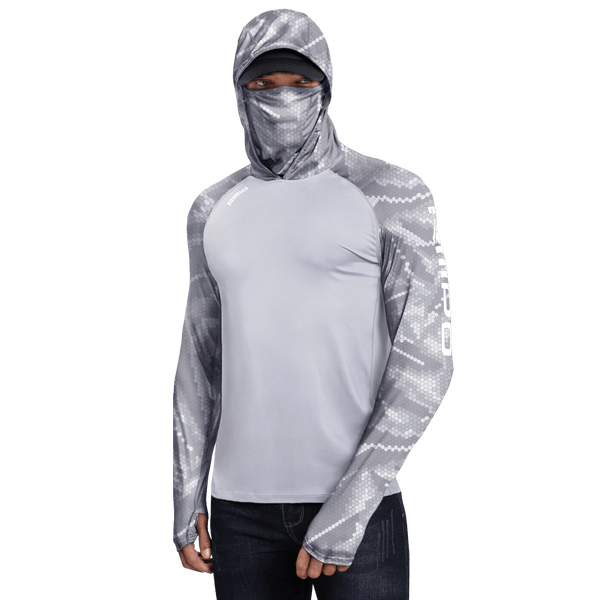 Performance Cooling Hoodie with Gaiter - Mix Print - Light Grey