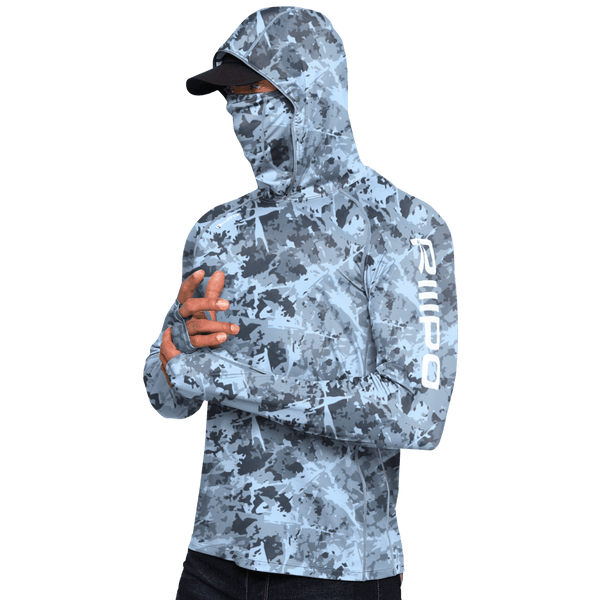 Performance Cooling Hoodie with Gaiter - Full Print - Light Blue