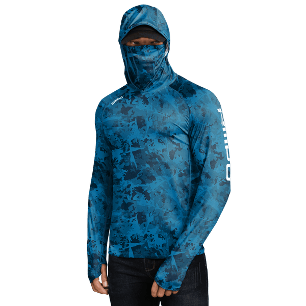 Performance Cooling Hoodie with Gaiter - Full Print - Dark Blue