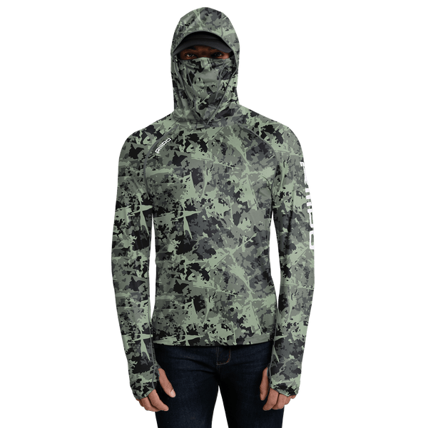 Performance Cooling Hoodie with Gaiter - Full Print - Light Green