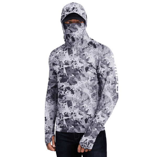 Performance Cooling Hoodie with Gaiter - Full Print - Light Grey