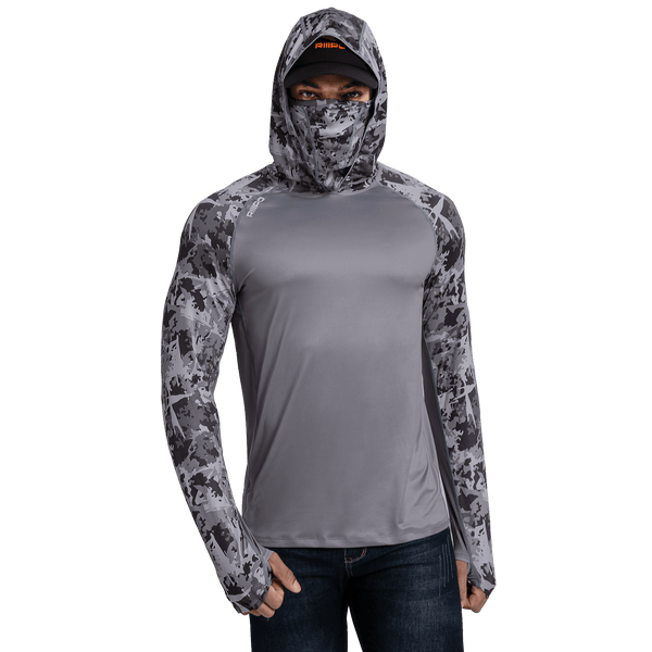 Performance Cooling Hoodie with Gaiter - Mix Print - Dark Grey