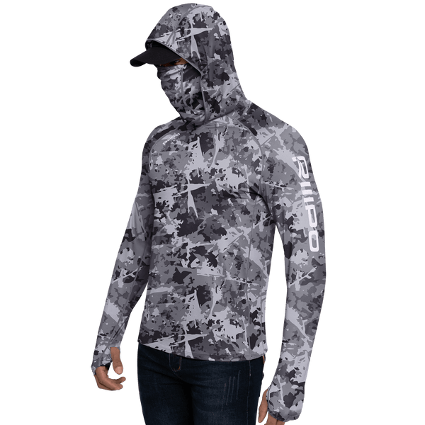 Performance Cooling Hoodie with Gaiter - Full Print - Dark Grey