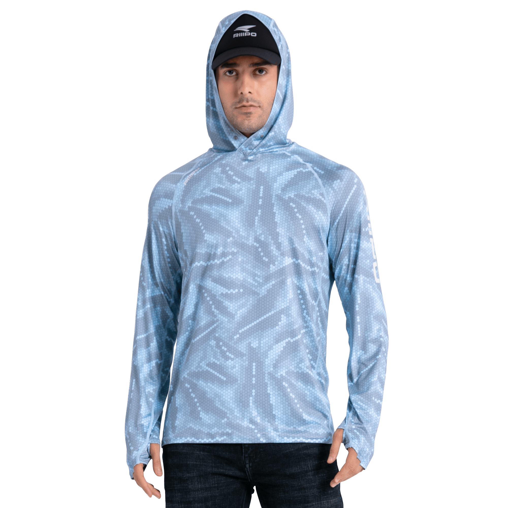 Performance Cooling Hoodie - Full Print - Sky Blue