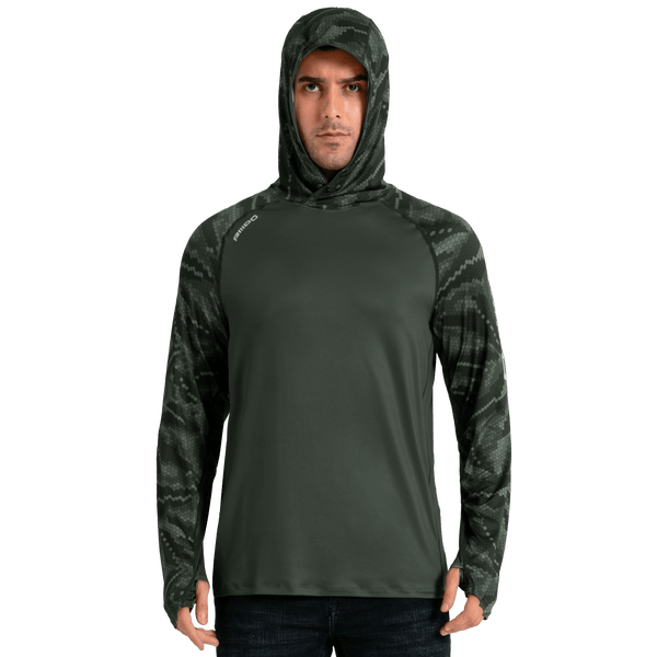 Performance Cooling Hoodie - Half Print - Dark Green