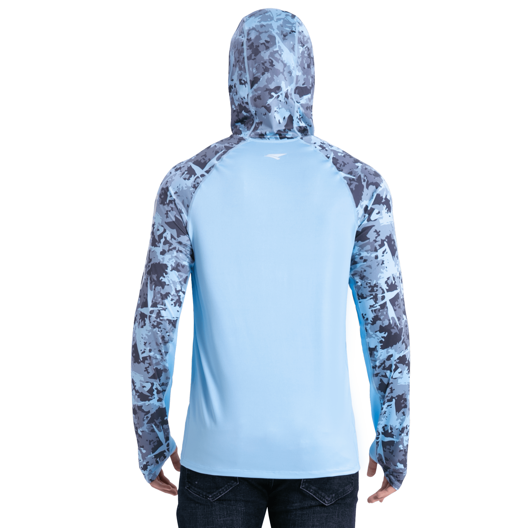 Performance Cooling Hoodie - Half Print - Sky Blue