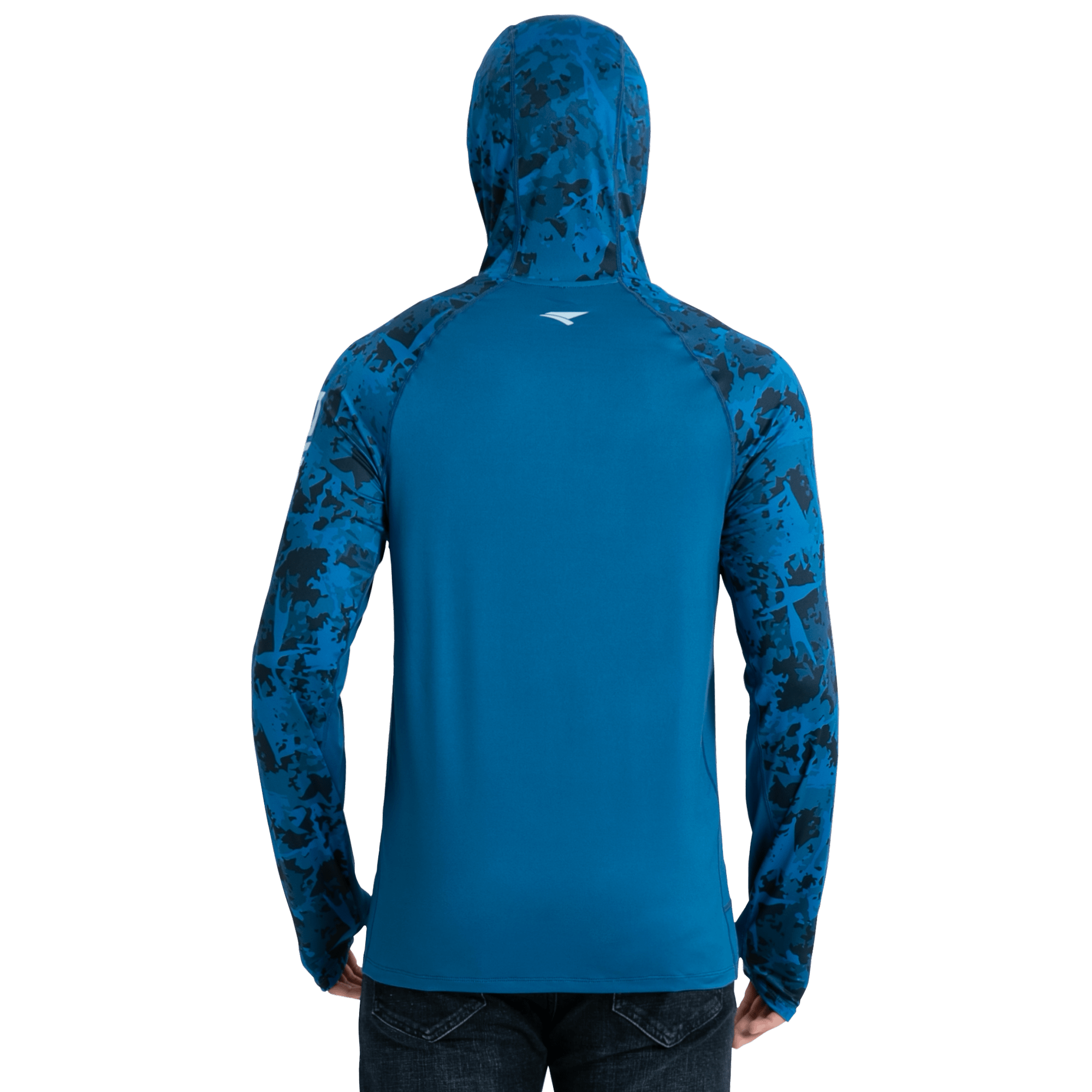 Performance Cooling Hoodie - Half Print - Blue