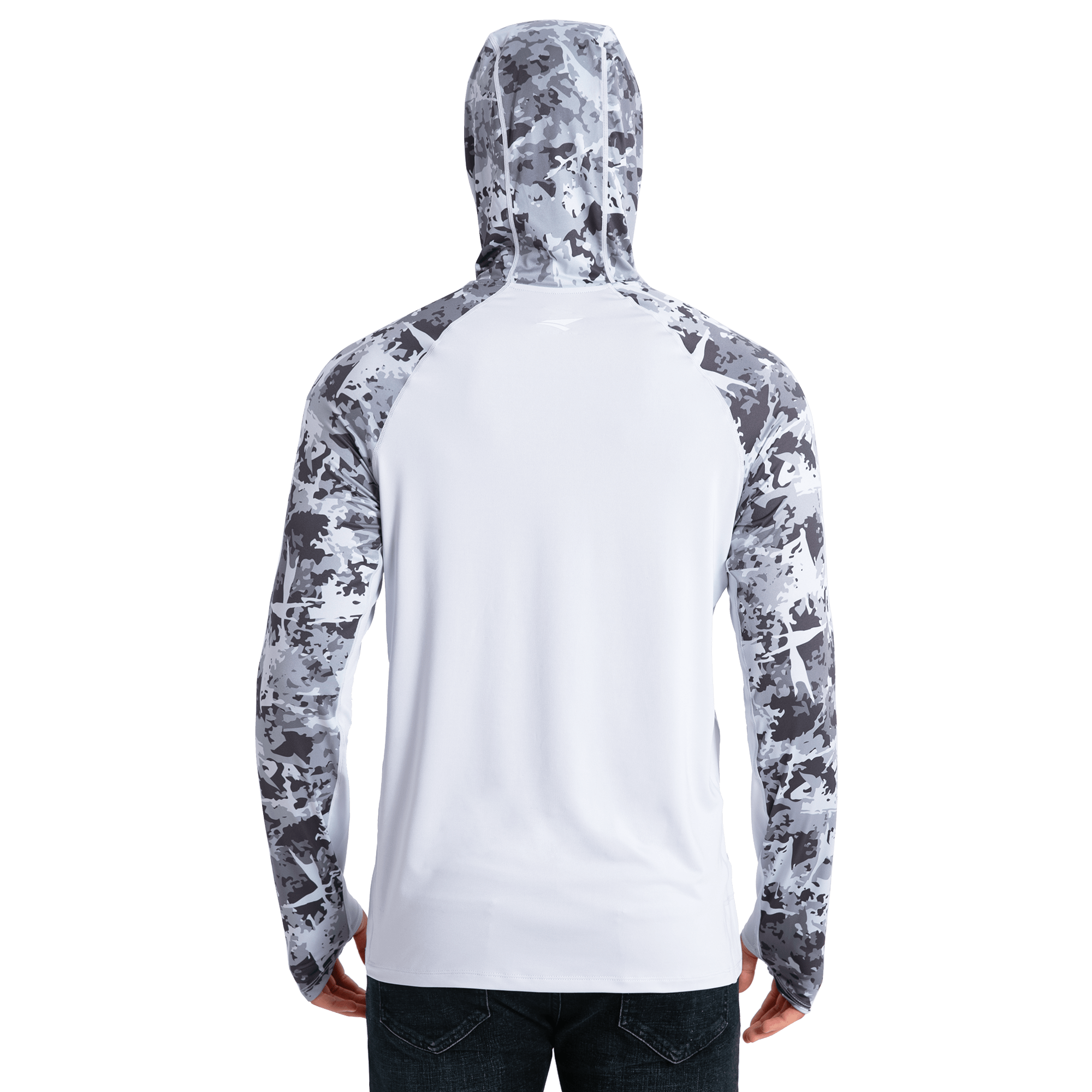 Performance Cooling Hoodie - Half Print - Light Grey