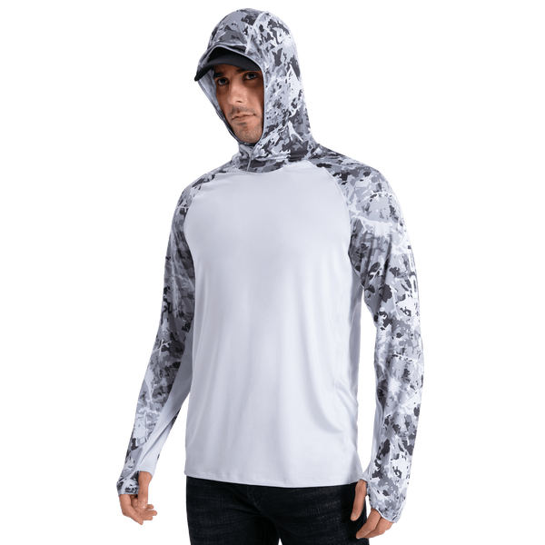 Performance Cooling Hoodie - Half Print - Light Grey