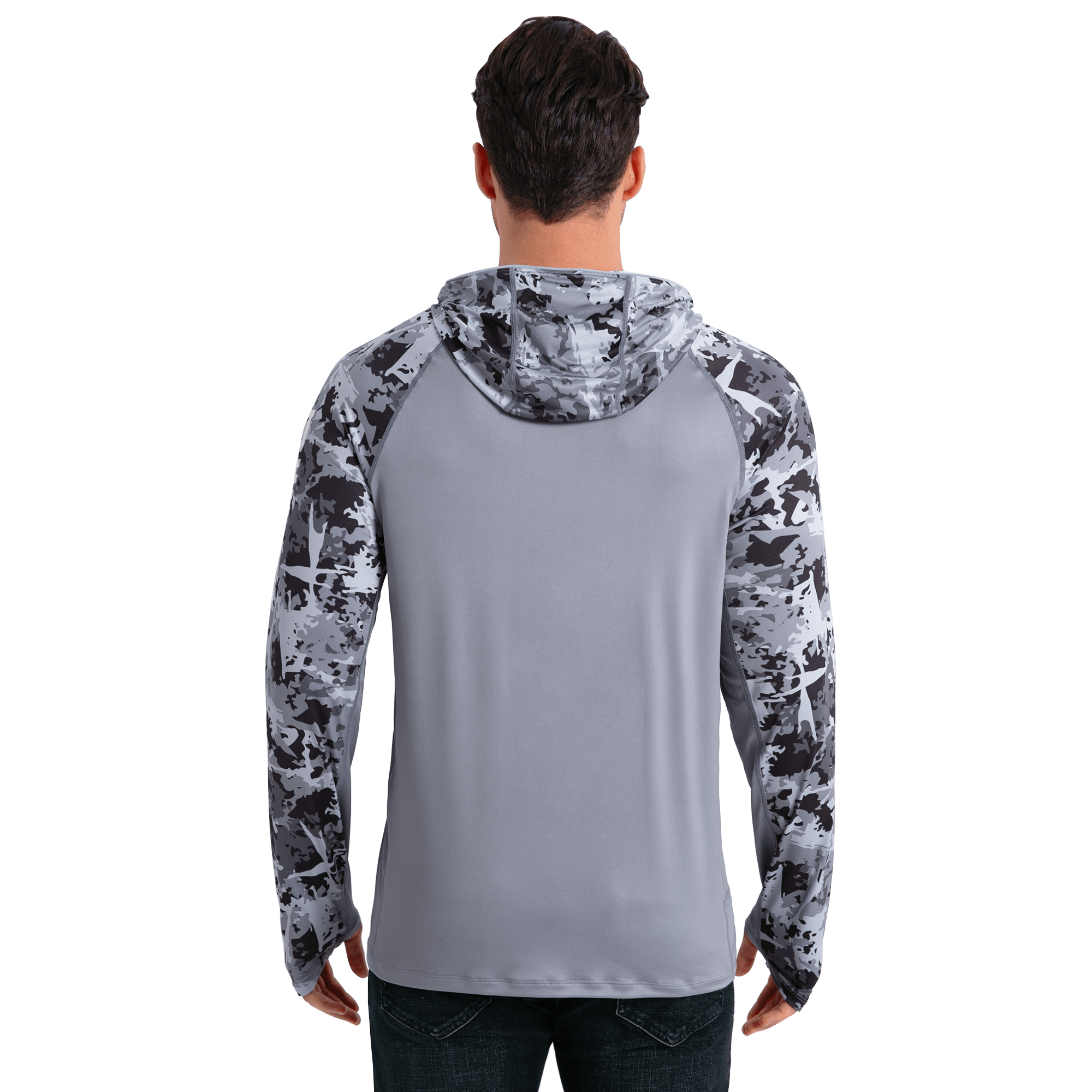 Performance Cooling Hoodie - Half Print - Dark Grey