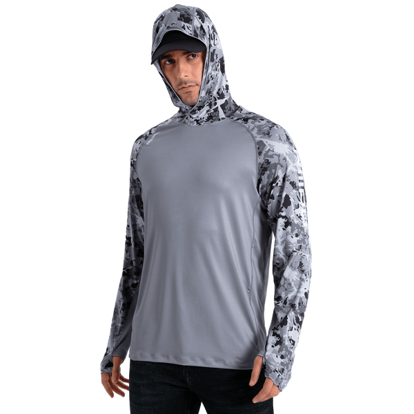 Performance Cooling Hoodie - Half Print - Dark Grey