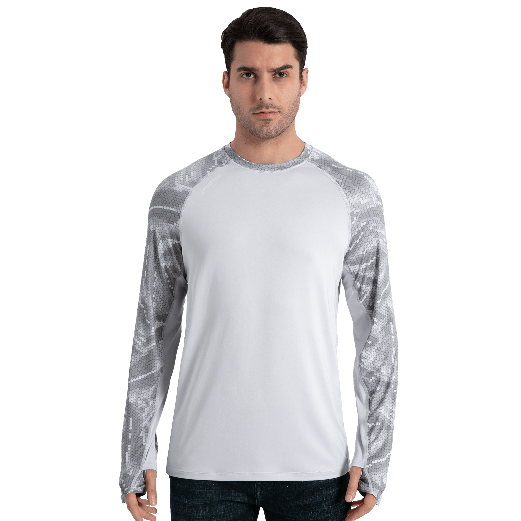 Performance Sun Protection Shirt - Half Print - Light Grey