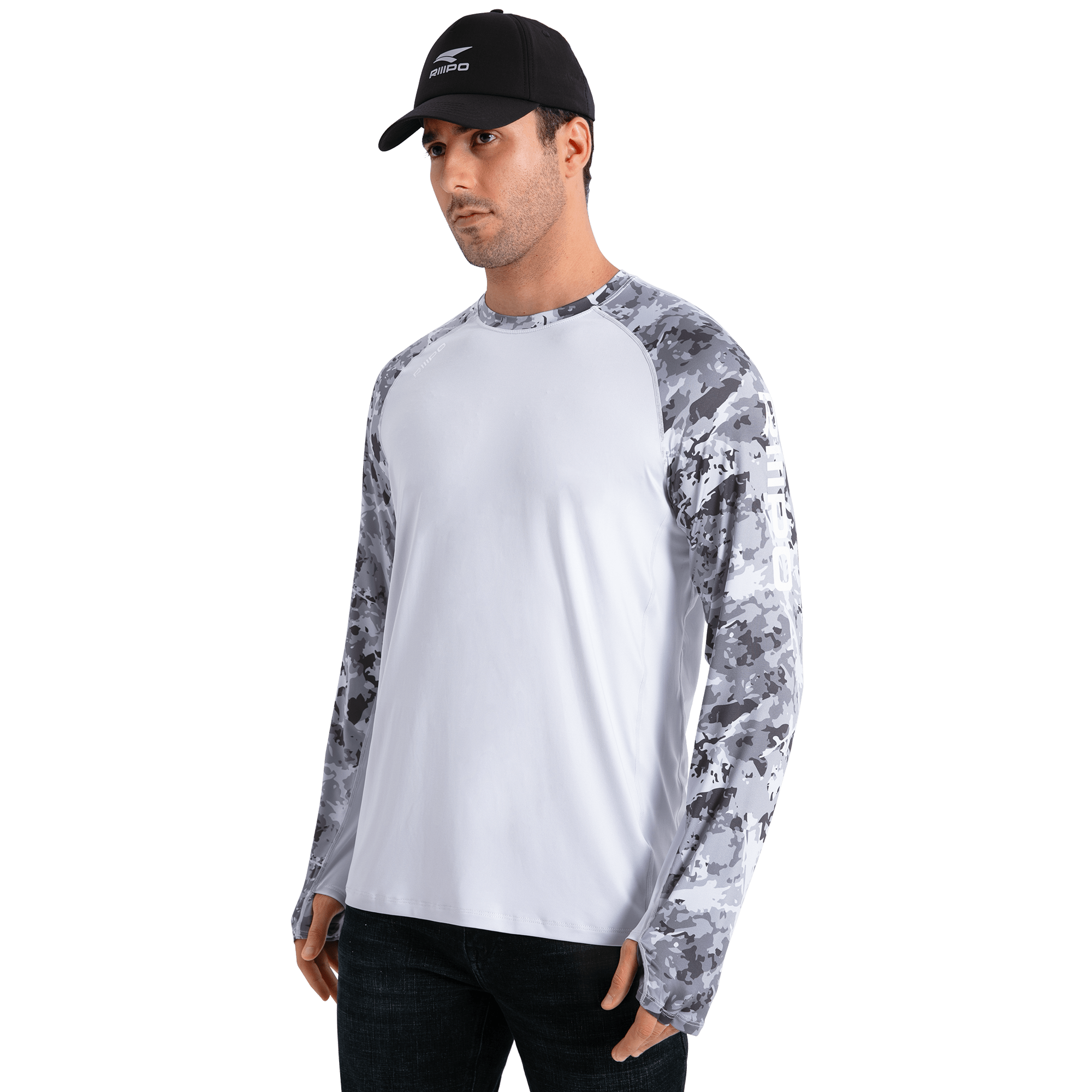 Performance Sun Protection Shirt - Half Print - Light Grey