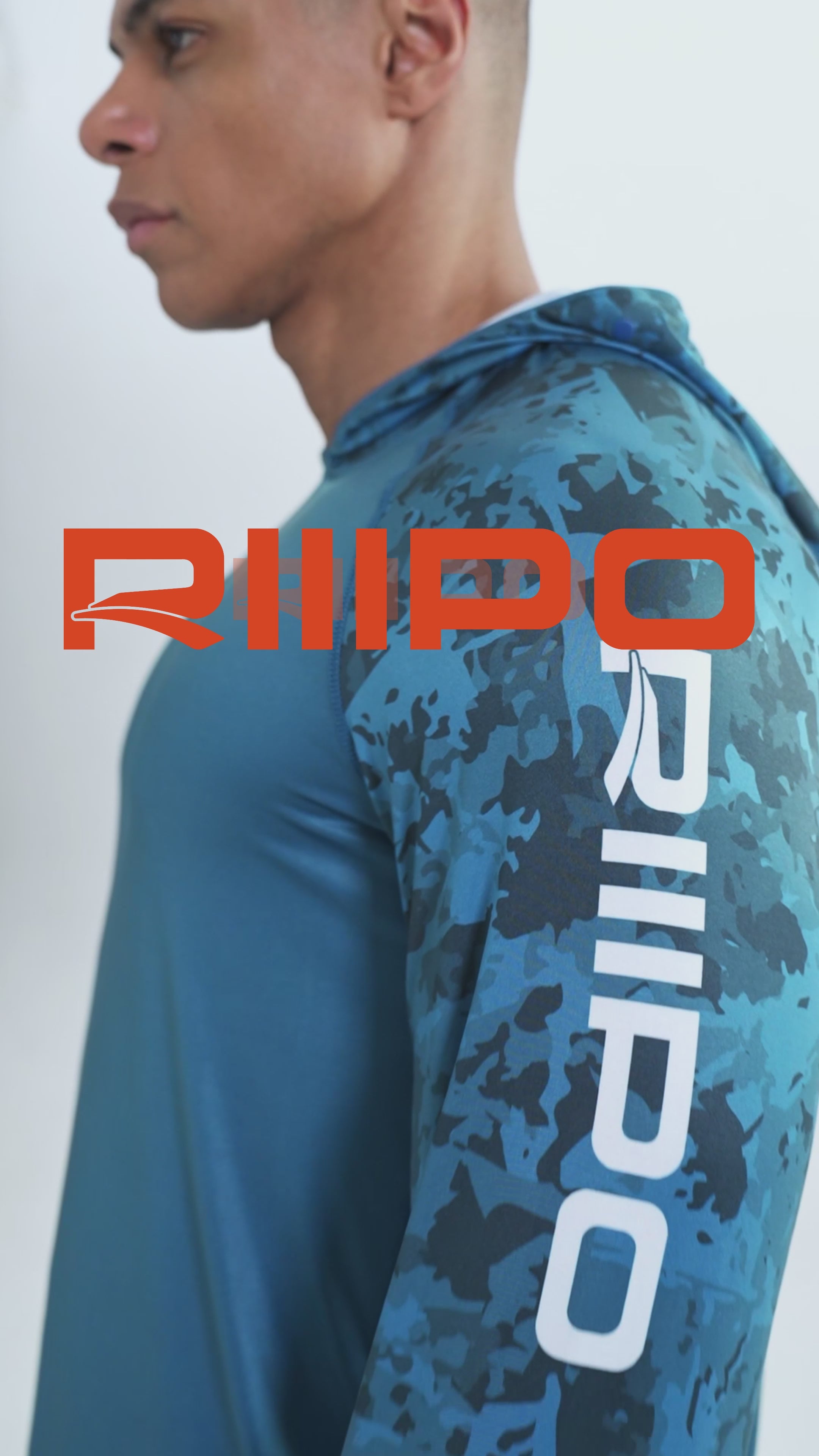 Performance Cooling Hoodie with Gaiter - Full Print - Dark Blue